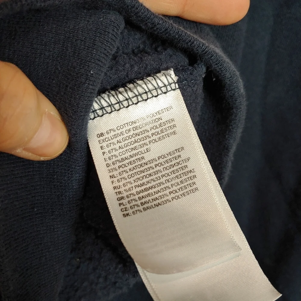The North‎ Face Dark Blue Hoodie Pullover Sweatshirt Cotton Blend Large L